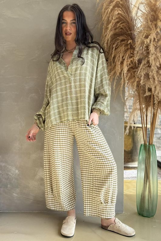 Greta Check Hugh Shirt Meadow